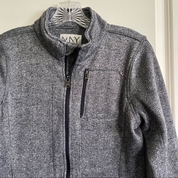 Grey herringbone fleece jacket - Picture 2 of 4